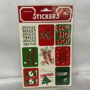 Vintage Christmas Stickers Eureka Brand Red Green